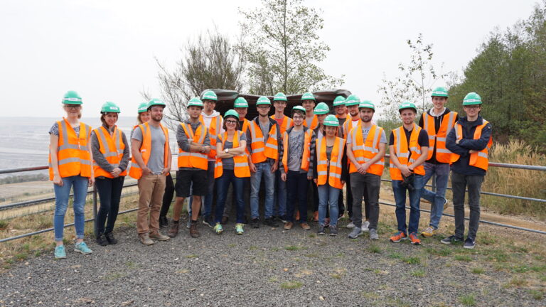 The chair of medical engineering visiting the brown coal opencast mine